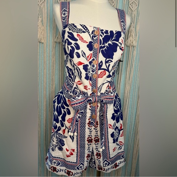 RACHEL ZOE Floral Print Sleeveless Romper - Picture 1 of 5